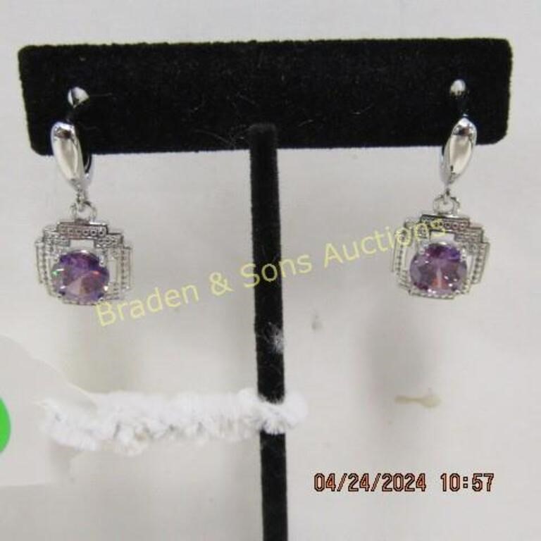 LADIES STERLING SILVER AND PURPLE