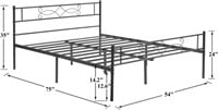 VECELO 14" Metal Platform Bed Frame with Headboard