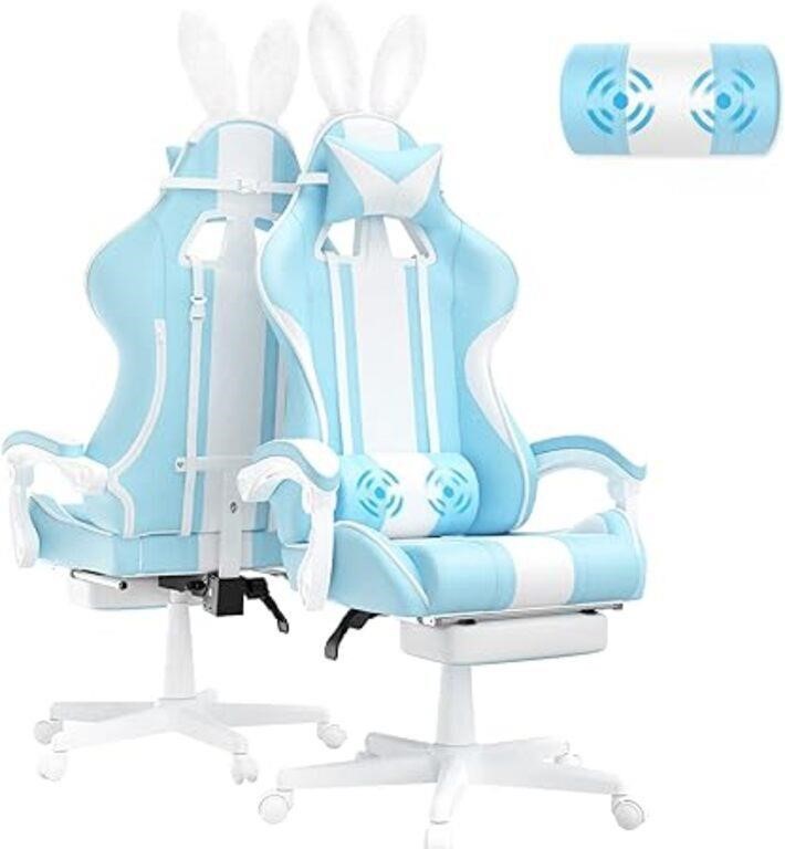 FERGHANA Light Blue Gaming Chair with Bunny Ear, C