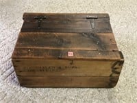 Wooden Crate With Hinged Lid