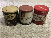 3 Vintage Pretzel & Chip Tins