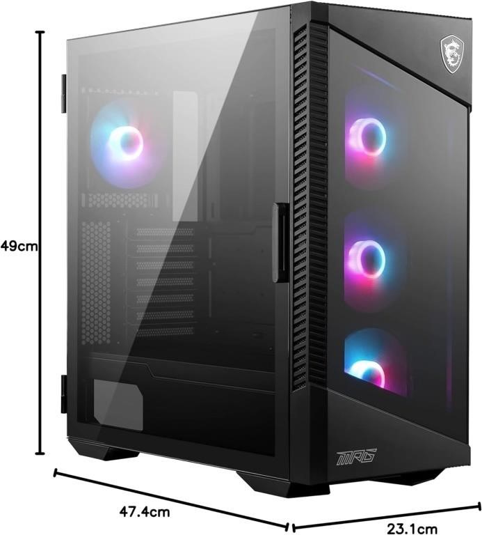 MSI MPG Velox 100R - Mid-Tower Gaming PC Case: