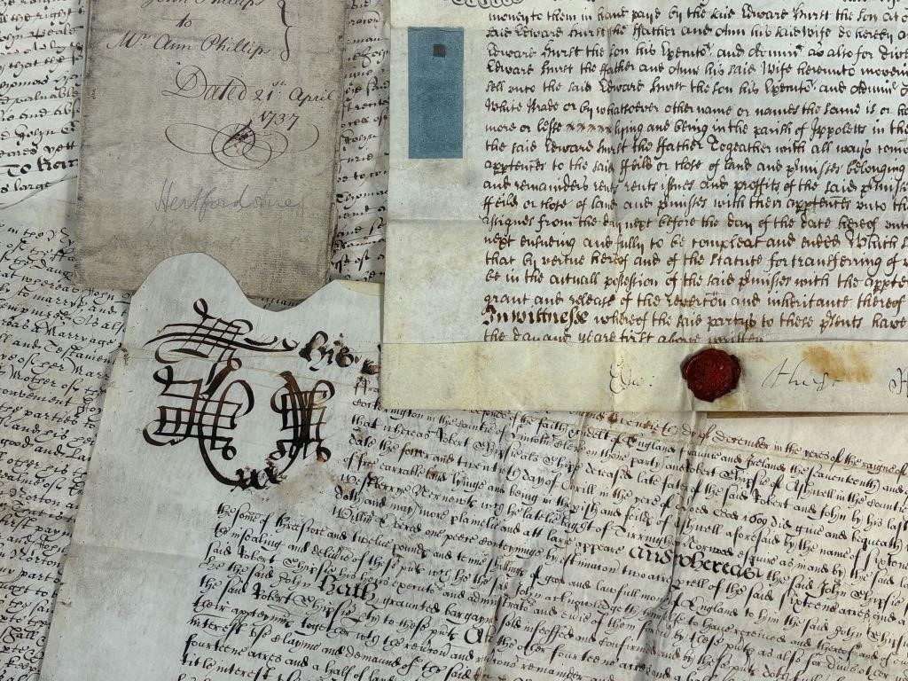 16th 17th and 18th Century Indenture Paperwork