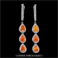 Natural Stunning Orange Opal Earrings