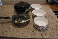 Poached Egg Pan, Graniteware Pot, Serving Bowls