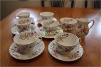Royal Doulton "Clovelly" 6 Cups & Saucers, Cream/