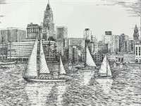 Baltimore Inner Harbor Lithograph