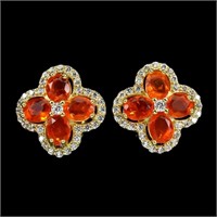 Natural Mexican Orange Opal Earrings