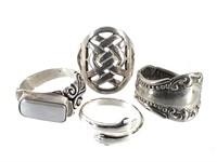 4 Sterling & Cast Metal Rings