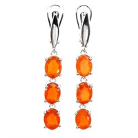 Natural Ethiopian Orange Fire Opal Earrings