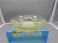Yellow Depression Glass Serving Bowl