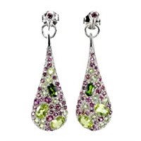 Natural Peridot & Chrome Diopside Earrings