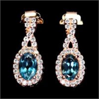 Natural London Blue Topaz Earrings