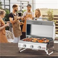 Onlyfire Tabletop Gas Grill 3 Burners, 24"
