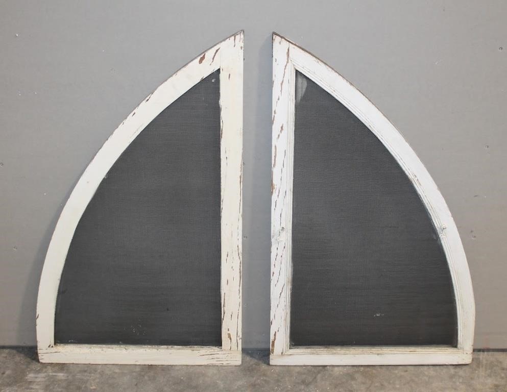 Second Set of (2) 1/4 Circle Vintage Transom Shutters