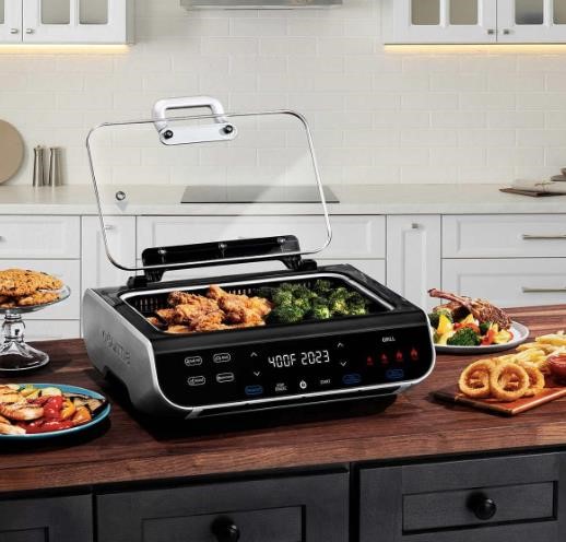 GOURMIA SMOKELESS GRILL GRIDDLE AND AIR FRYER $78