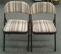 2 Cloth Covered Folding Chairs