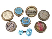 RARE Antique Glass Studs / Buttons