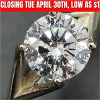 $6510 14K  3.68G, 1.60Ct Lab Diamond Ring