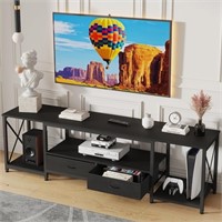 TV Stand with Fabric Drawer for 75 80 Inches TV