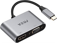 Sealed-VZUJ-USB C to HDMI VGA Adapter