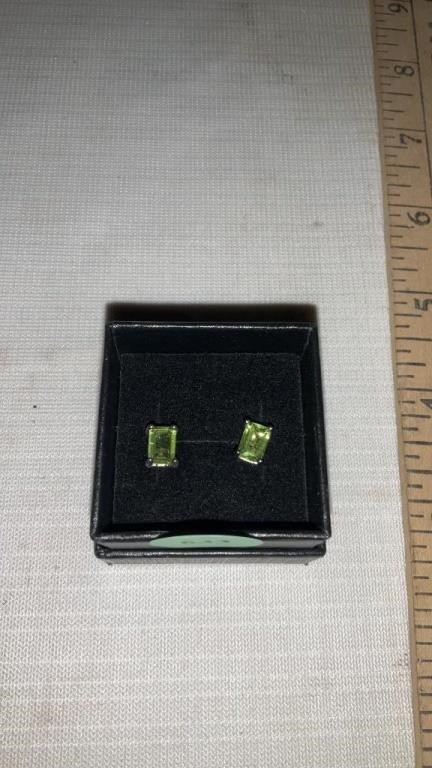 Emerald cut earrings