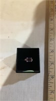 Emerald cut amethyst and diamond ring