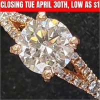 $5570 14K  Labdiamonds(1.24Ct) Weight2.87 Gm Ring