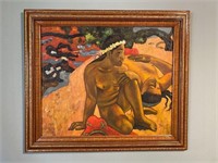 Gauguin's "Are You Jealous?" Framed Oil Repro