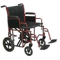 Red Bariatric Transport Wheelchair  22in Seat