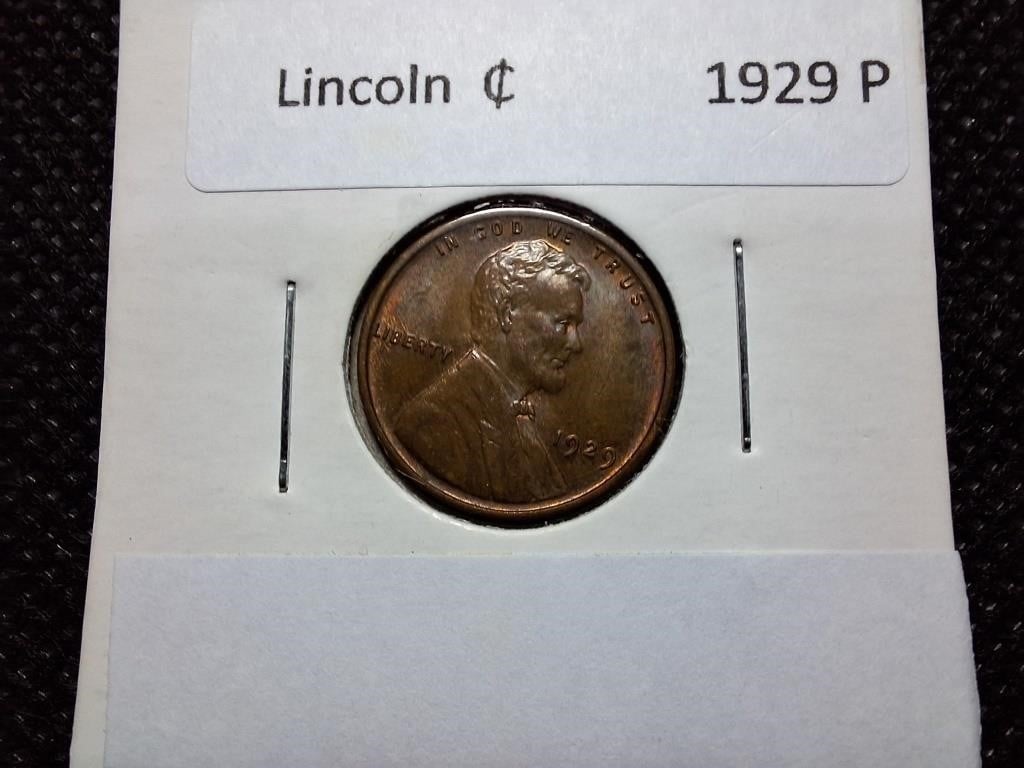 1929 P Lincoln USA Penny