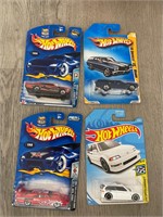 Hot Wheels Die Cast Cars Bundle of 4 on card