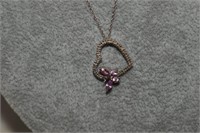 Midas 10K Gold Necklace w/Heart & Butterfly Pend.