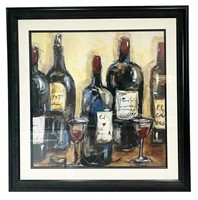 Large Framed Wine Print