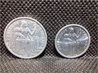Set of 2 French Polynesia Coins
