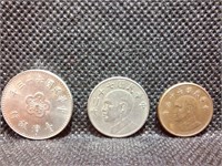 Set of 3 Taiwan Coins