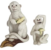 Majolica Monkey Figures