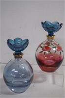 Two "Royal Limited" Crystal Hand Painted Perfume
