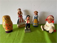 Henning Wood Carved Figurines, Russian Doll ++