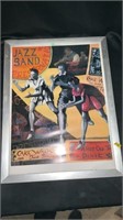 Framed poster, Jazz Band, approximately 20x28
