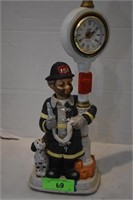 Fireman Clown Hand Made & Painted Musical Clock