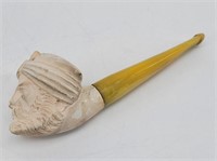 Carved Sultan Head Meerschaum Pipe