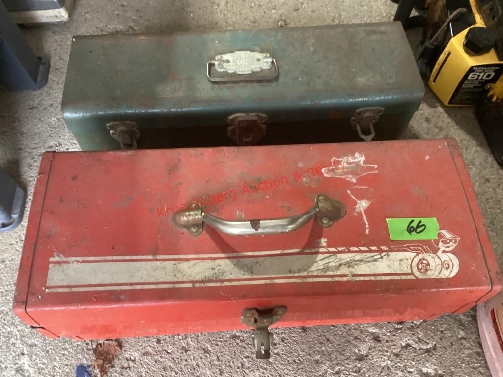 2 Metal Tool Boxes W/ Assorted Tools