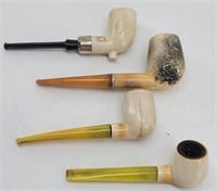 (4) Smooth Bowl Meerschaum Pipes