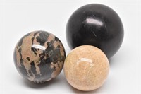 (3) Small Decor Balls - Stone & Other