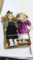2 vintage part ceramic dolls