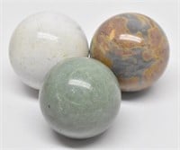 (3) Small Stone Decor Balls
