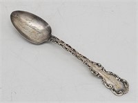 Antique Engraved Sterling Silver Tea Spoon