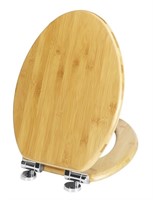 19" Elongated Bamboo Toilet Seat With Lid Quick