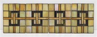(4) Arts & Crafts Leaded Stained Glass Tiles